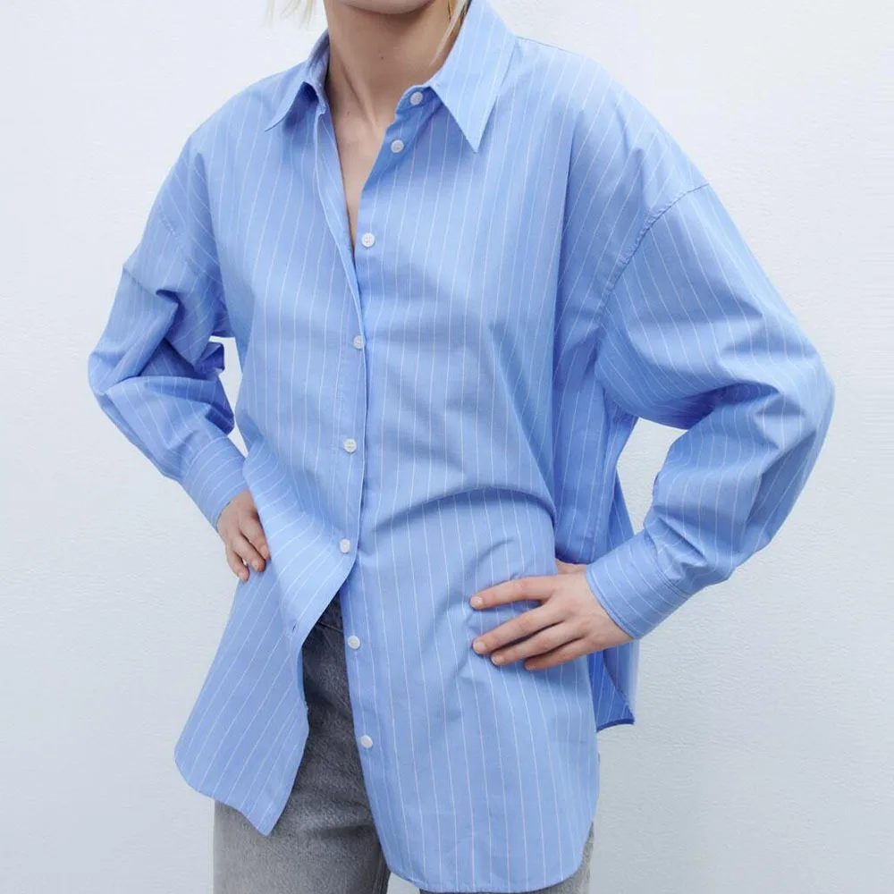 

New Spring commuter women’s striped blouses