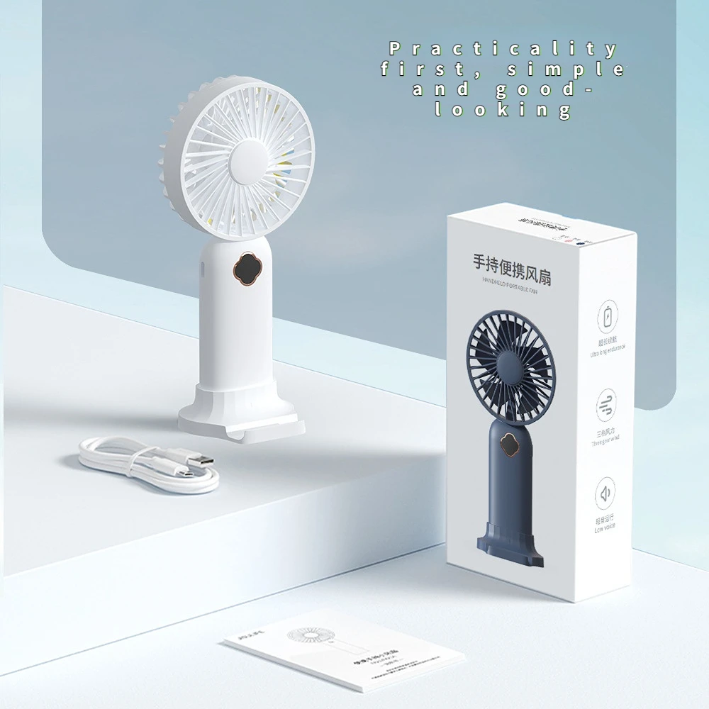 The Outdoor Handheld Electric Fan, Strong Renewal Mini Electric Fan Home Quiet Wireless Portable Intelligent Charging Small Fan