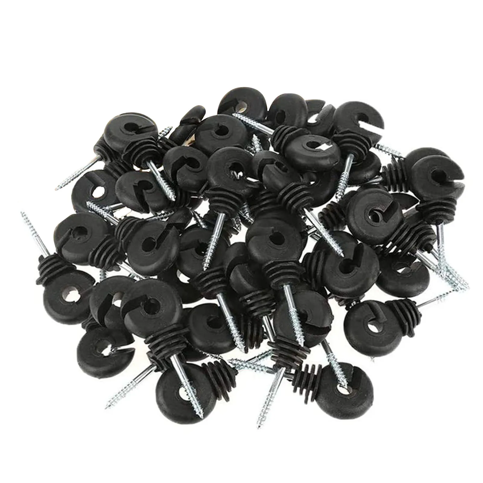 

50pcs Screw In Electric Fence Wood Timber Post Insulators Tape Wire Fence Wood Post Fencing Screw Safe Garden Buildings Tool
