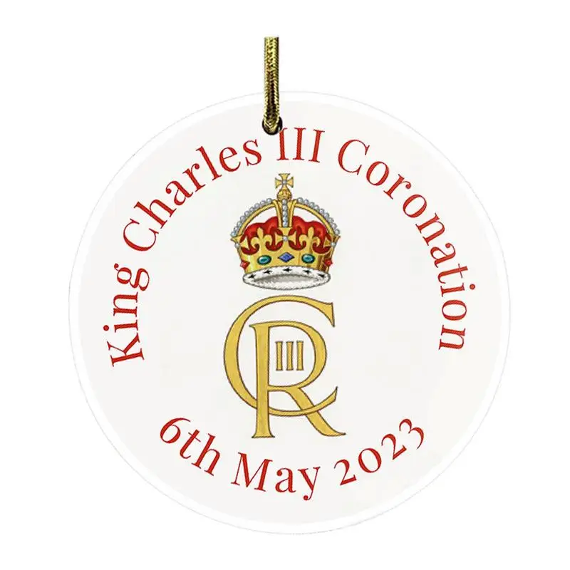 

King Charles III Souvenir Pendant King Charles III Union Jack Coronation Cramics Pendant Large Coronation King Charles Pendant