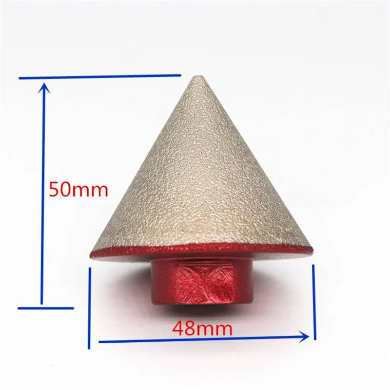 

1Pc 48mm Brazed Diamond Chamfer Milling Cutter Drill Bit Ceramic Tile Glass Bevel Hole Trimming Reaming Grinding Head 5/8-11 M14