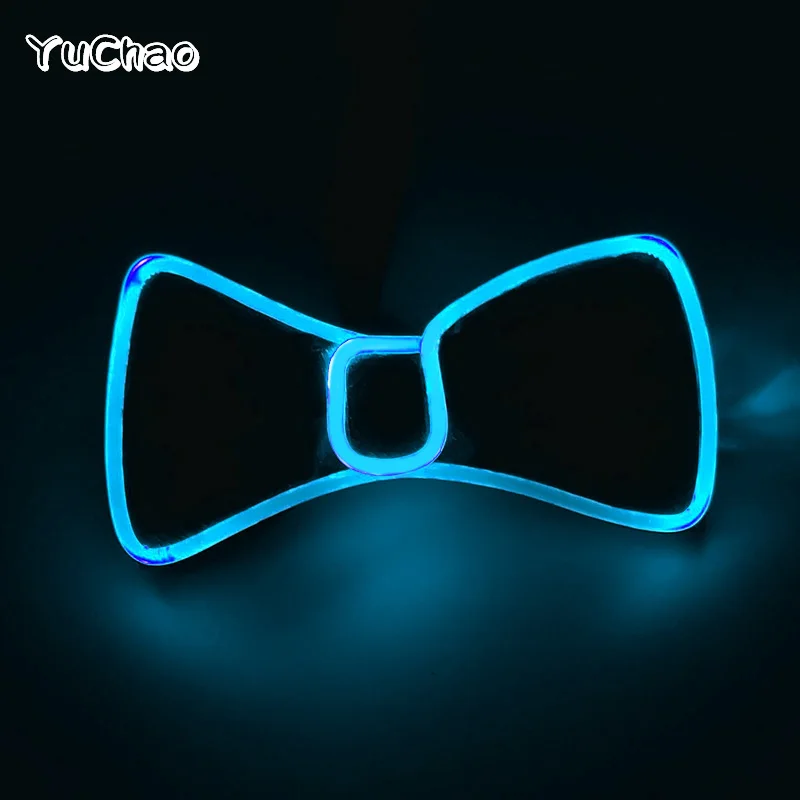 

Fashion Luminous Light Up Tie LED Party Bowtie For Wedding Neon Glowing Cotton Bow Tie KTV Bar Dance Performance