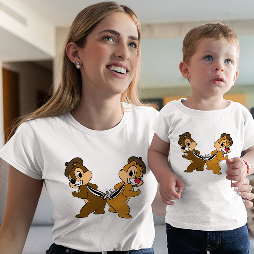 

Disney Family T-Shirt Chip 'n' Dale Mom and Daughter Clothes Same Summer Boy Spain Subscription Cute 2022 Harajuku Free Shipping