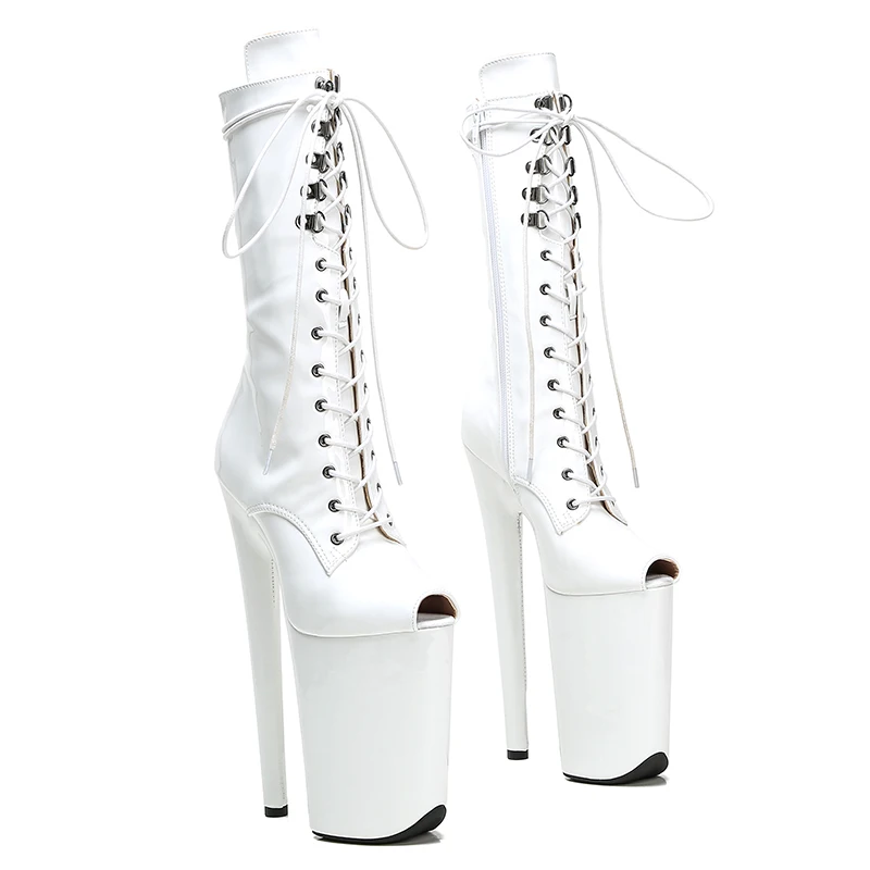 Leecabe Patent upper Sexy boots 23CM/9inches High Heels Platform Pole Dance shoes