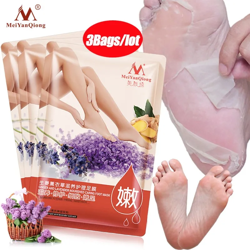 

3PCS Lavender Foot Mask Peeling for Legs Feet Masks Exfoliating Socks Scrub For Pedicure Anti Crack Heel Remove Skin Patch Women