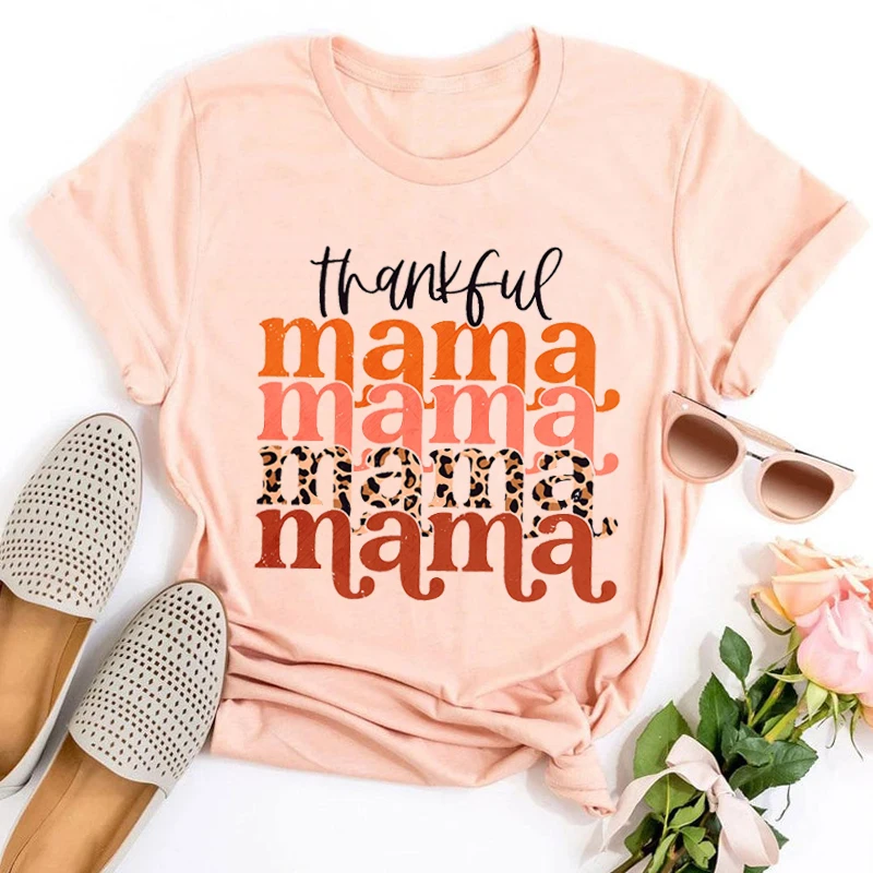 

Thankful Mama Shirt Thanksgiving T-Shirt Gift for Mama Gift for Thanksgiving Fall Aesthetic Clothes Gift for Mom Vintage L