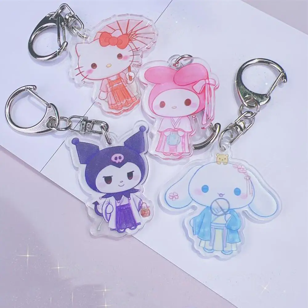 

Kawaii Summer Fresh Sanrioed Antique Cute Cartoon Cinnamoroll Hello Kt Keychain Bag Pendant Mymelody Acrylic Kuromi Bag Pendant