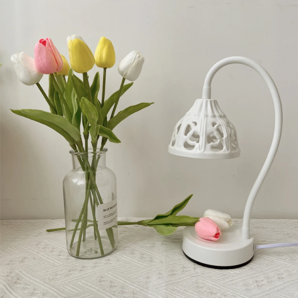 

Светильник в стиле ретро с отверстиями, электрическая настольная лампа для плавления, с регулируемой температурой, для офиса, гостиной