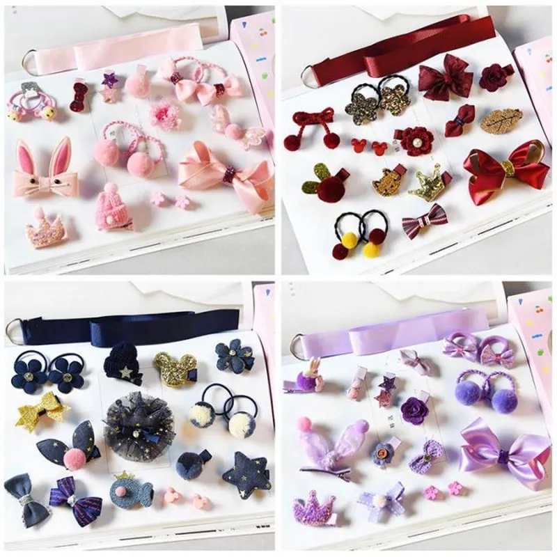 

18Pcs/Gift Children Baby Cute Cartoon Flower Hair Clips Girl Sweet Fabric Soft Hairpins Barrettes Kids Hair Accessories