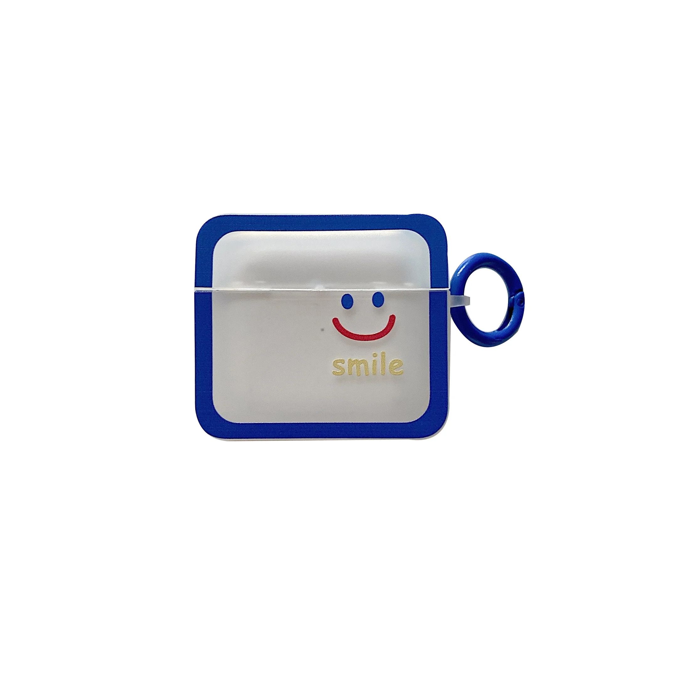 

Frosting Square Smile Face Pattern For Apple Air Pods 1 2 3 Bag Wireless Earphone Accessories For Airpod Pro PU Case With Ring