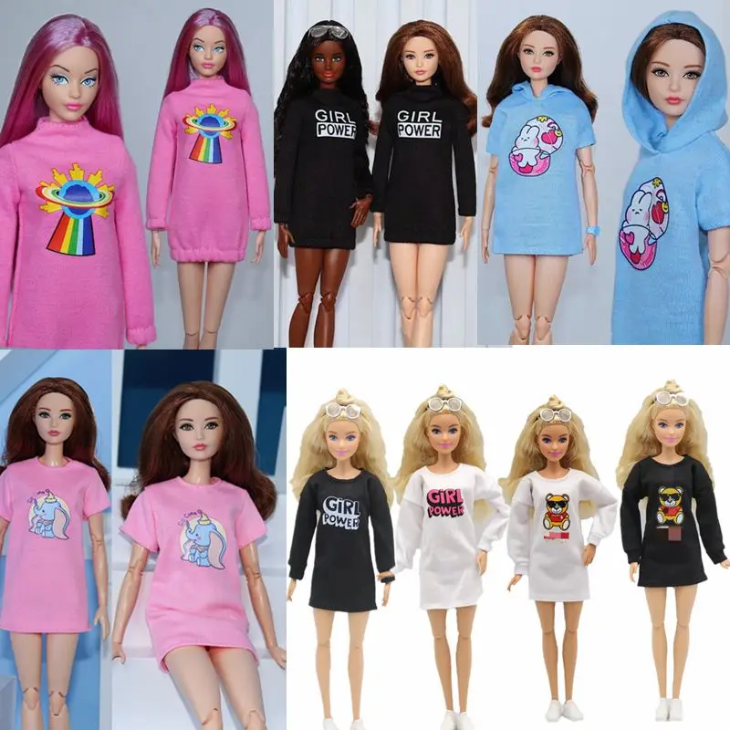 Long T-shirt 1/6 BJD Doll Clothes for Barbie Dress for Barbie Clothes Clothing Outfits 11.5" Dolls Accessories Kids DIY Toy Gift