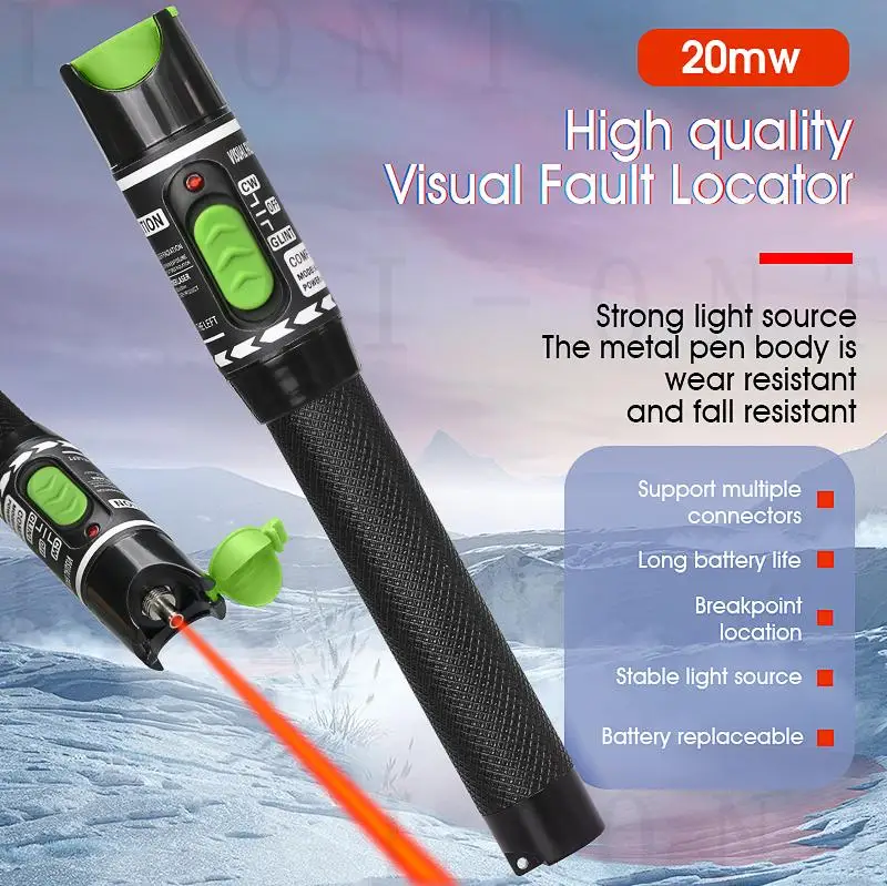 2 In1 FTTH Fiber Optic Tool Kit Fiber Optical Power Meter -70 +10dBm Visual Fault Locator Fiber optic test pen and 20MW1/10/30mw