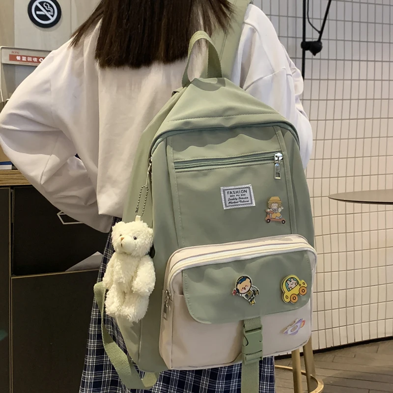

New Waterproof Buckle Women Backpack Fashion Casual Cute Schoolbag Teenage Girls College Student Bag Shoulder Backpack