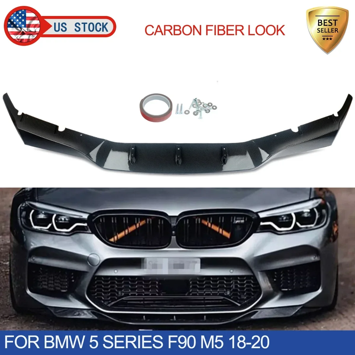 

Разветвитель переднего бампера из углеродного волокна для BMW 5 Series F90 M5 Sedan 2018-2020