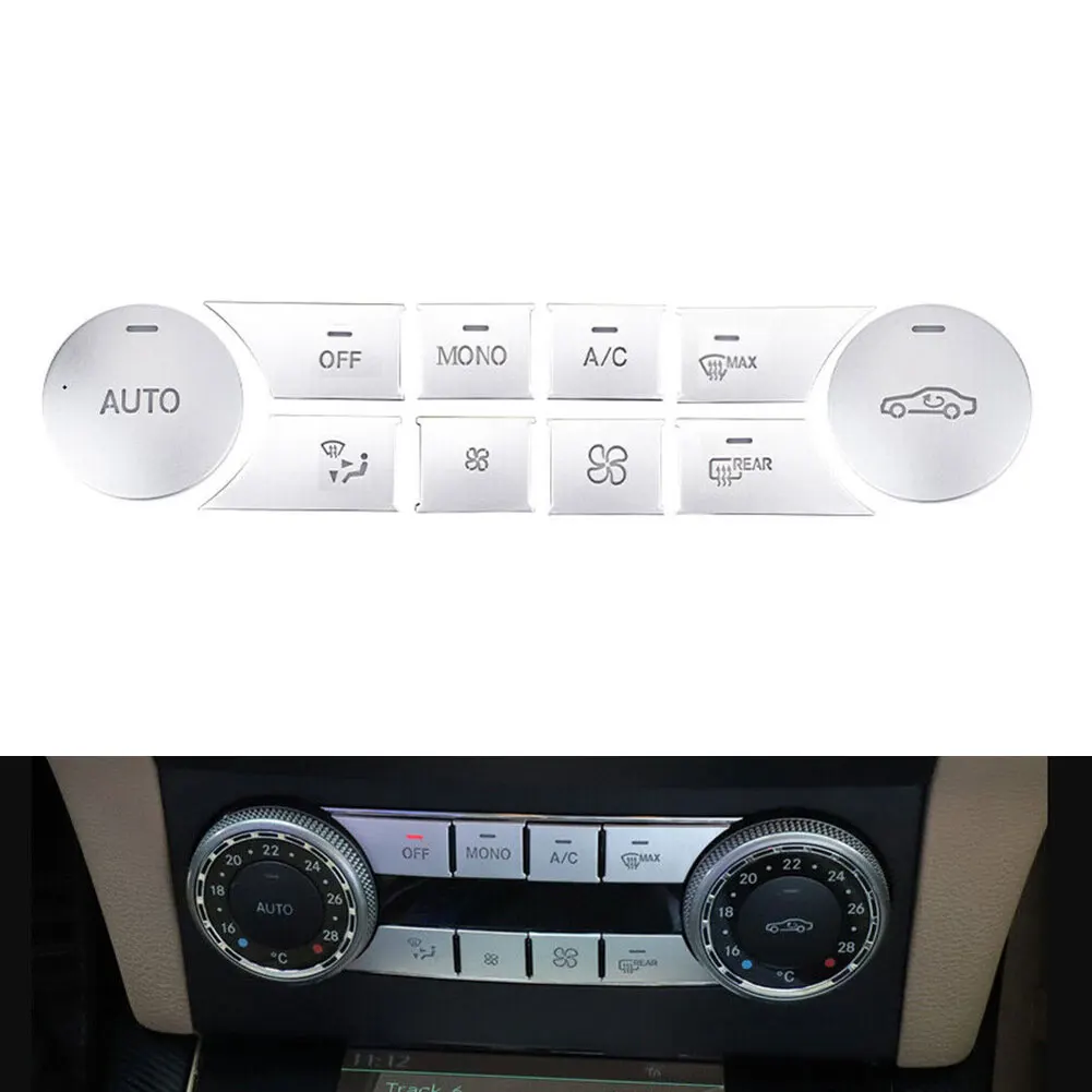 

Parts Button Cover Sticker Center Console Chrome Fittings For Mercedes-Benz C GLK Trim W204 X204 10pcs/set Brand New