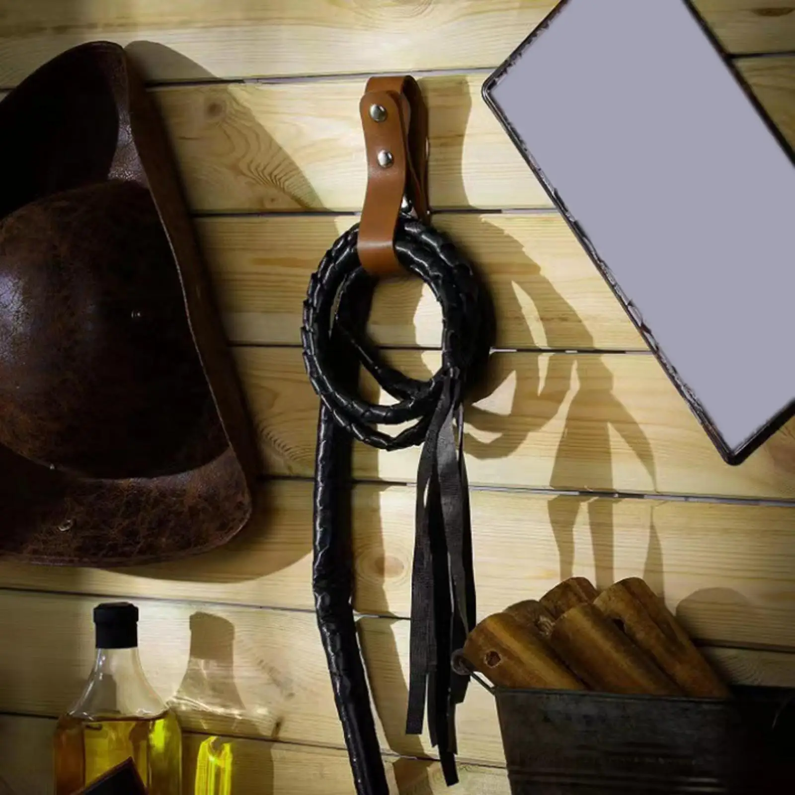 Крепкий держатель для хлыстов с ремнем и петлями из искусственной кожи поясной