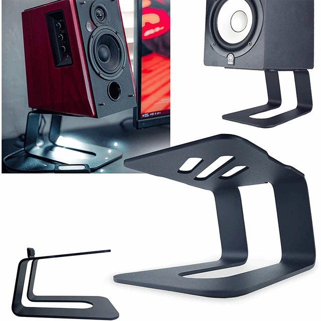 Soporte de altavoz de escritorio con absorción de impacto, soporte HiFi de  Audio externo, elevador de Monitor en forma de C para altavoces de ordenador