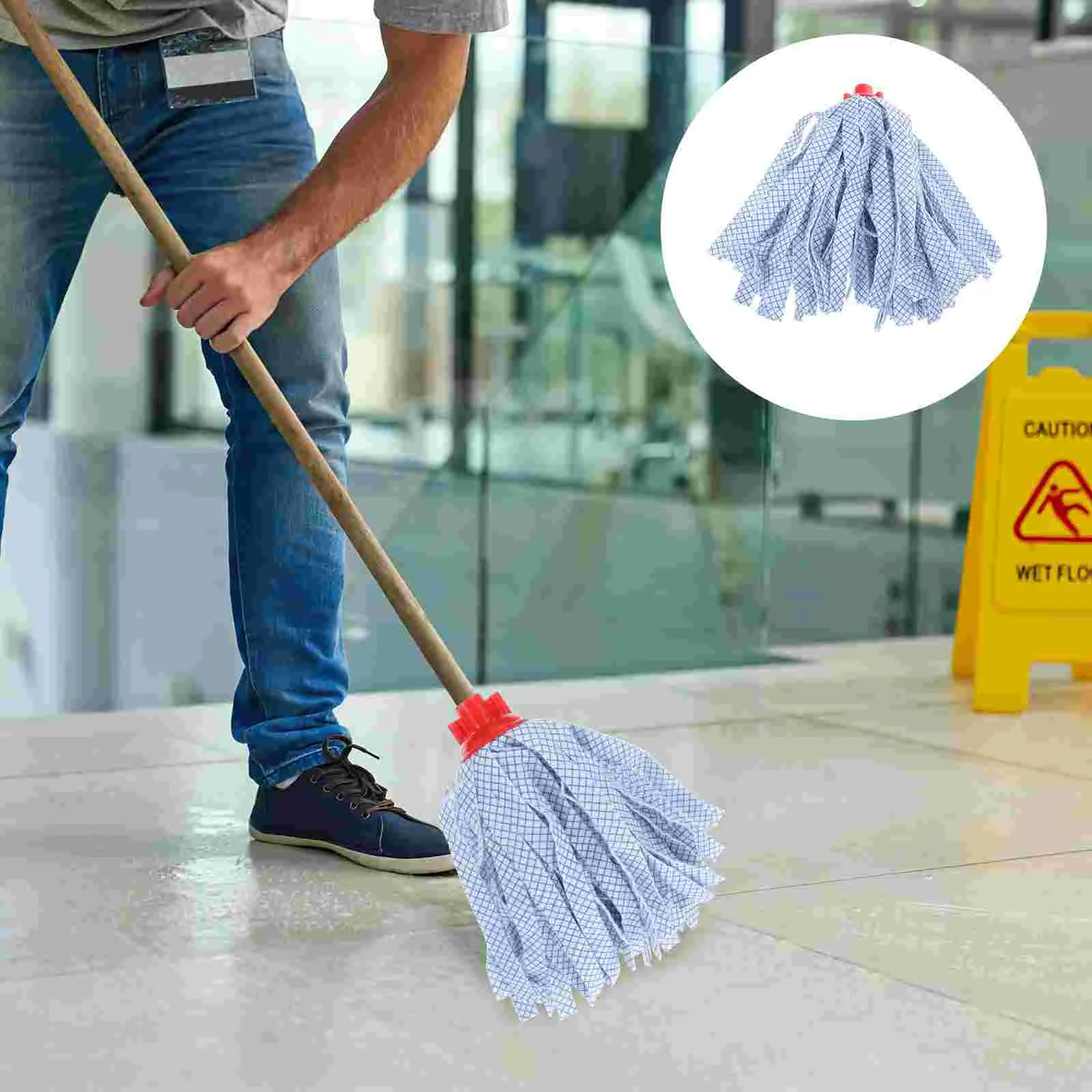 

Mop Head Cleaning Replacement Refill Cloth Floor Heads Microfiber Cotton Wet Commercial Reusable String Washable End Mopping Pad