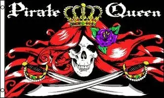 

Pirate Queen Flag 3' x 5' - Skull Pirates Flags 90 x 150 cm - Banner 3x5 ft