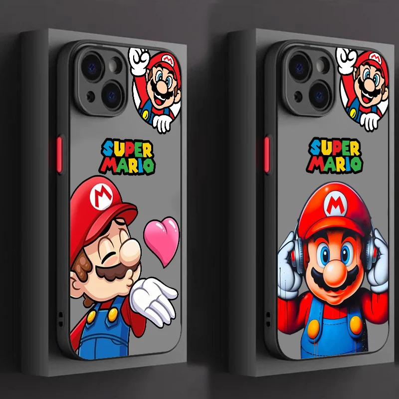 M-Marios крутой модный мультяшный матовый полупрозрачный чехол для Apple iPhone 16 15 14 13 12 11