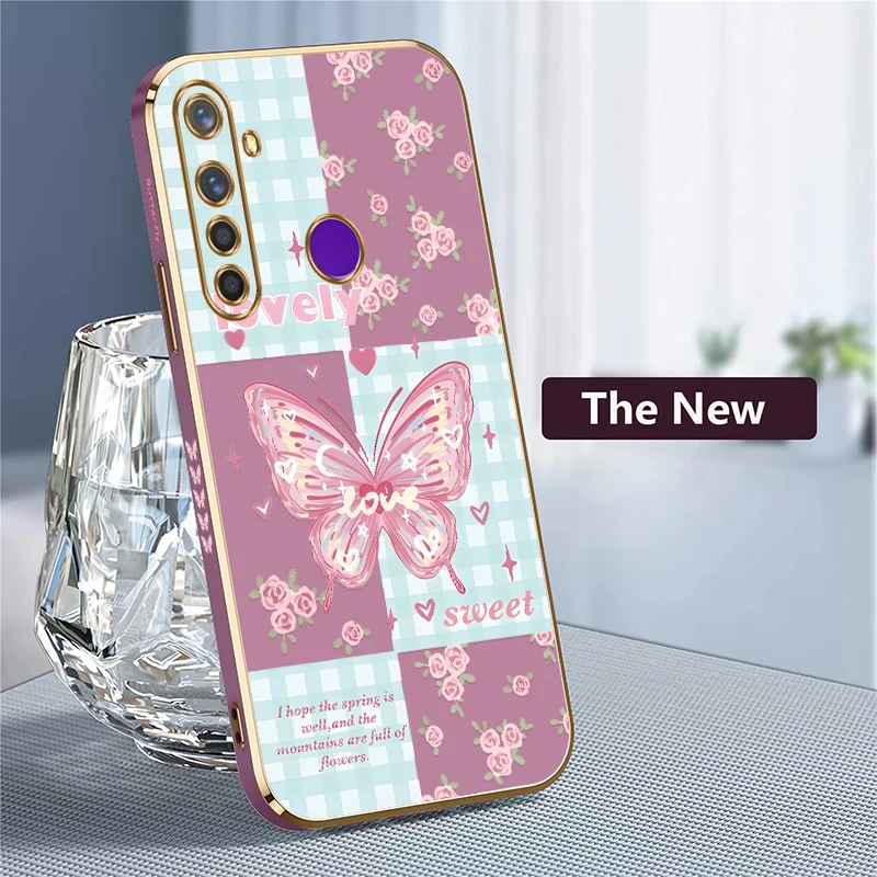 Силиконовый мягкий чехол с милой бабочкой для OPPO Realme 6i 6S 6 Pro 7i 7 4G 5G 5i 5 3 2 цветочным