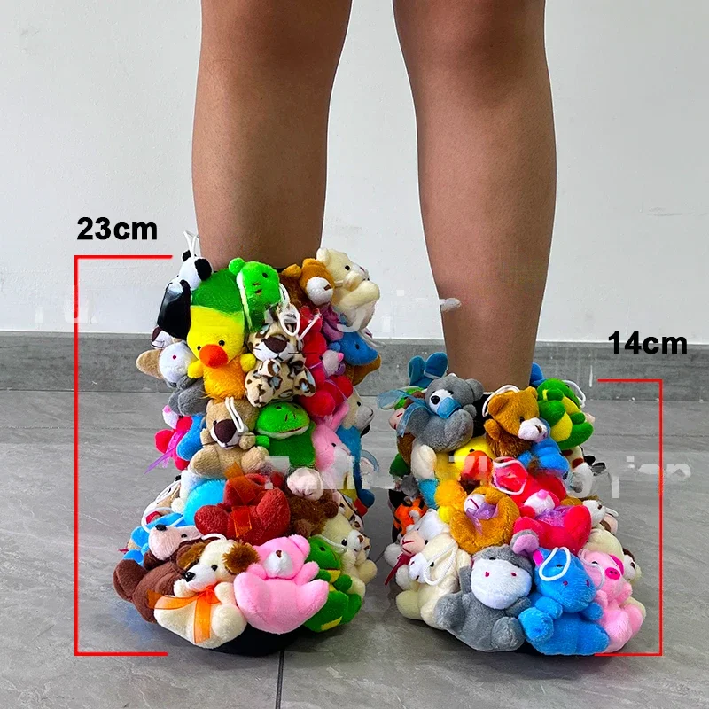 Взрослый Детский плюшевый мишка зимняя обувь для мамы и меня мягкие животные