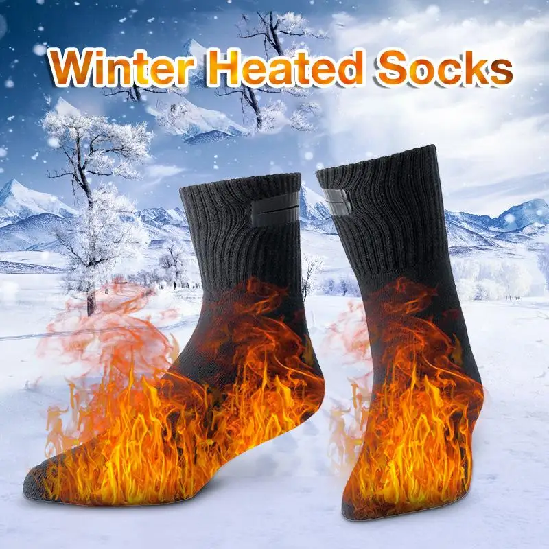 

5V/2A Thermal Cotton Heated Socks Battery Operated Winter Foot Warmer Adjustable TemperatureUnisex Electric Heated Socks