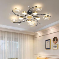 new nordic led chandelier for living room bedroom kitchen luxury creative crystal feather dining room ceiling pendant lamp