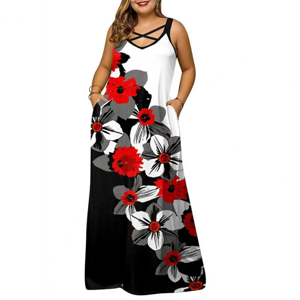 

2023 Women Dress Sleeveless Dress Summer Gradient Color Long Dress