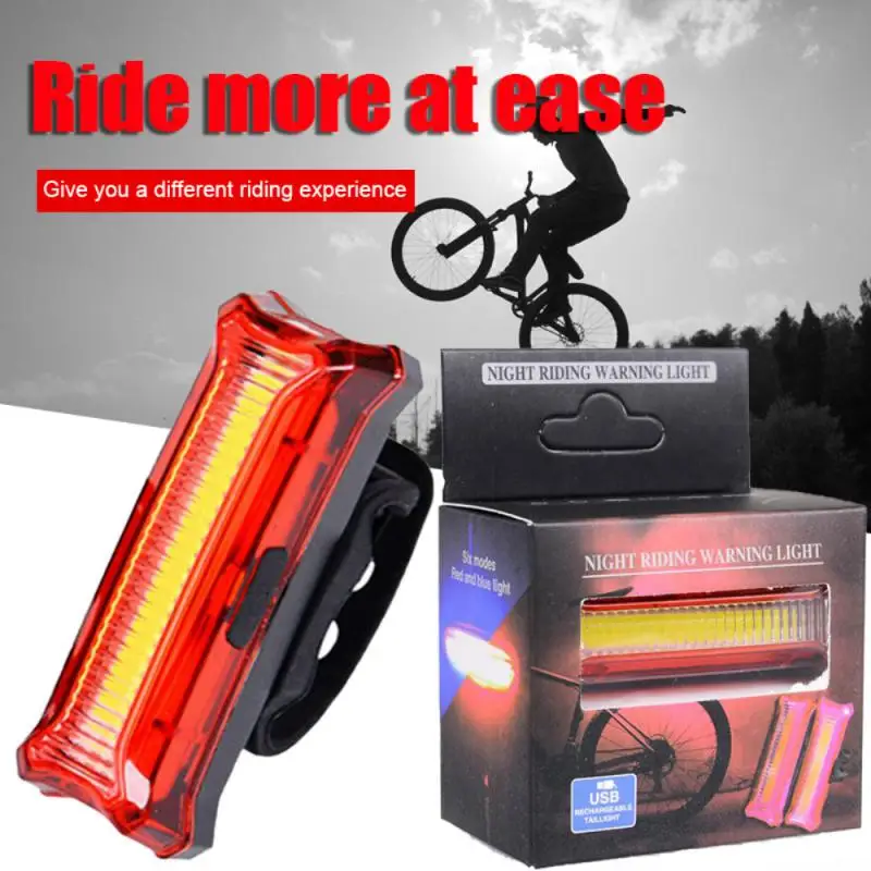 

New Outdoor Riding Lighting Two-color Taillights Bicycle Lights USB Charging LED Warning Lights Night Bike Rear Light Mountain