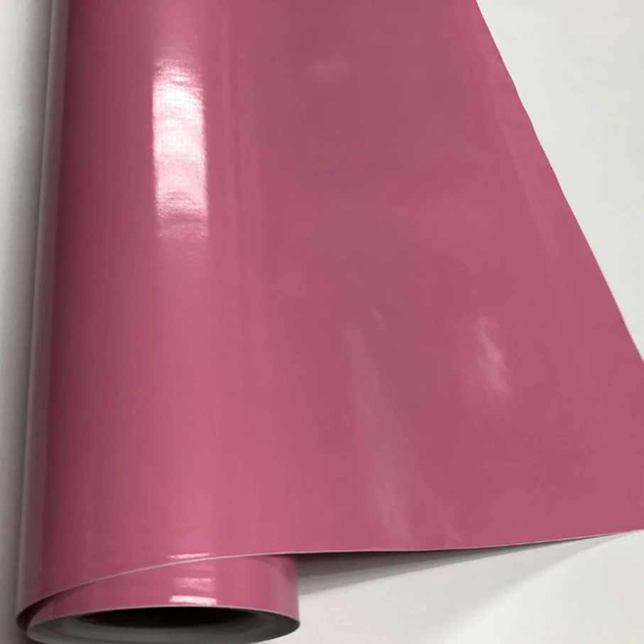 Самоклеящаяся глянцевая розовая виниловая пленка премиум класса размером 10/20/30/40/50x152 см для автомобильной наклейки и обертывания с возможностью удаления воздуха бесплатно.