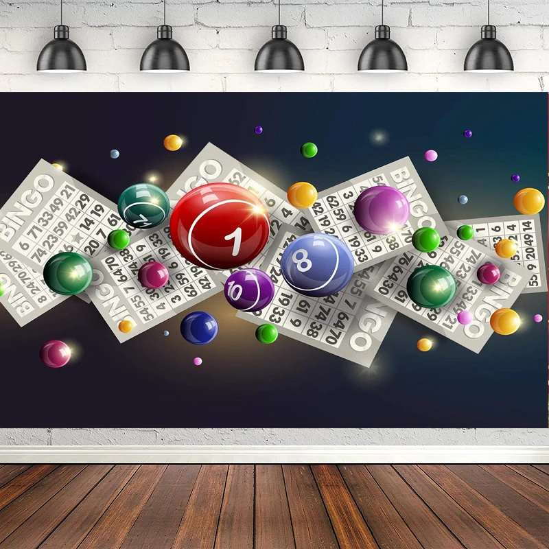 

Lottery Photography Backdrop Winning Ball Bingo Birthday Party Decorations Background Banner Poster Photo Booth Props