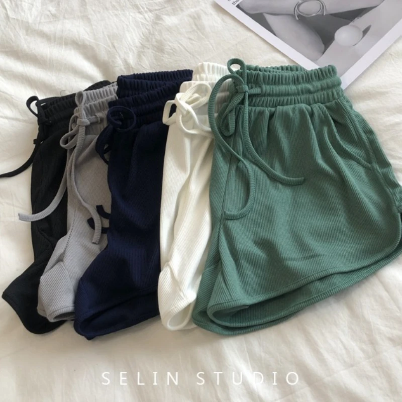 Women's Shorts Loose Wide Leg Shorts Pants Elastic Waist Sports Pants Summer Korean Version Slimming Hot Pants Women Clothing
