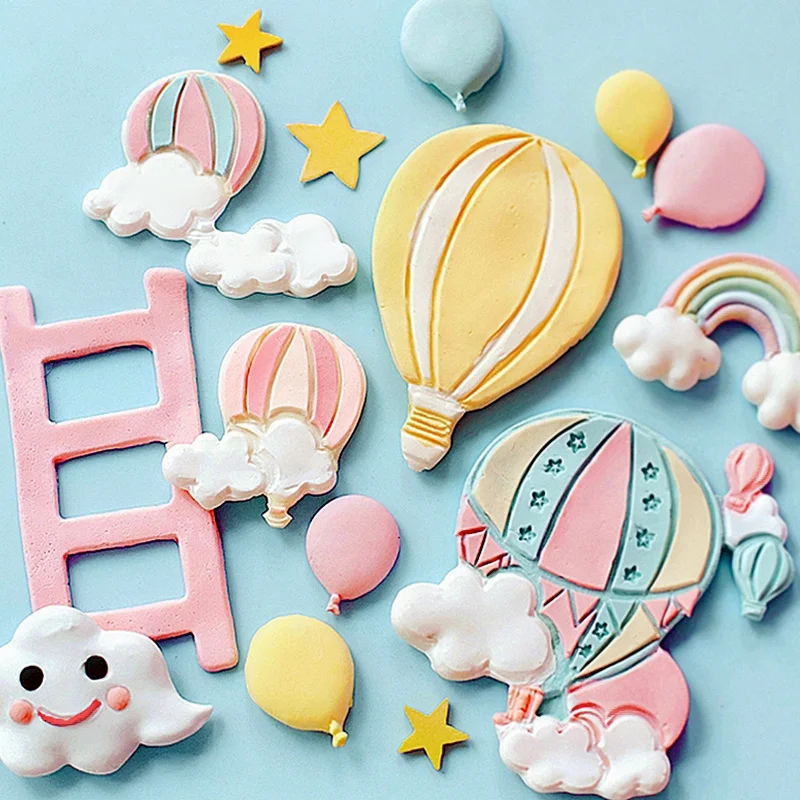 

4 Designs/Set Cloud Hot Air Balloon Silicone Mold Fondant Cake Decorating Molds Chocolate Gumpaste DIY Baking Decoration Tools