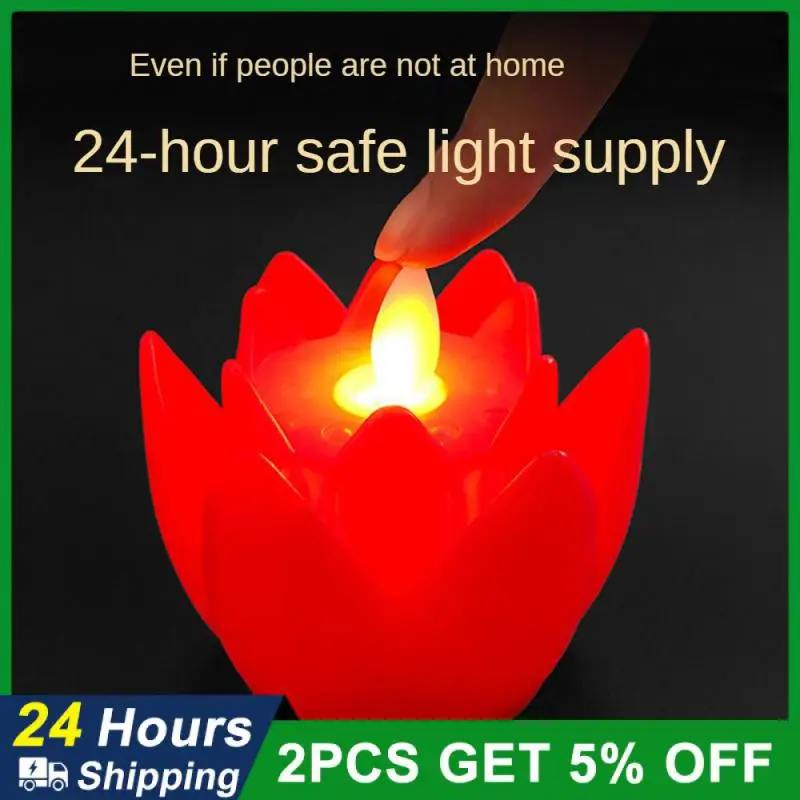 

Led Electronic Candle Lamp Flower Candle For Temples/Buddhist Halls Color Light Lotus Lamp Festival Decor Lamp Floral Lighting