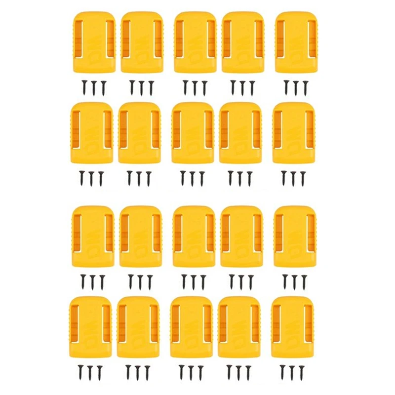 

Promotion! 20Packs Battery Holders For Dewalt 20V Mount Dock Fit For 20V 60V MAX Yellow (No Battery)