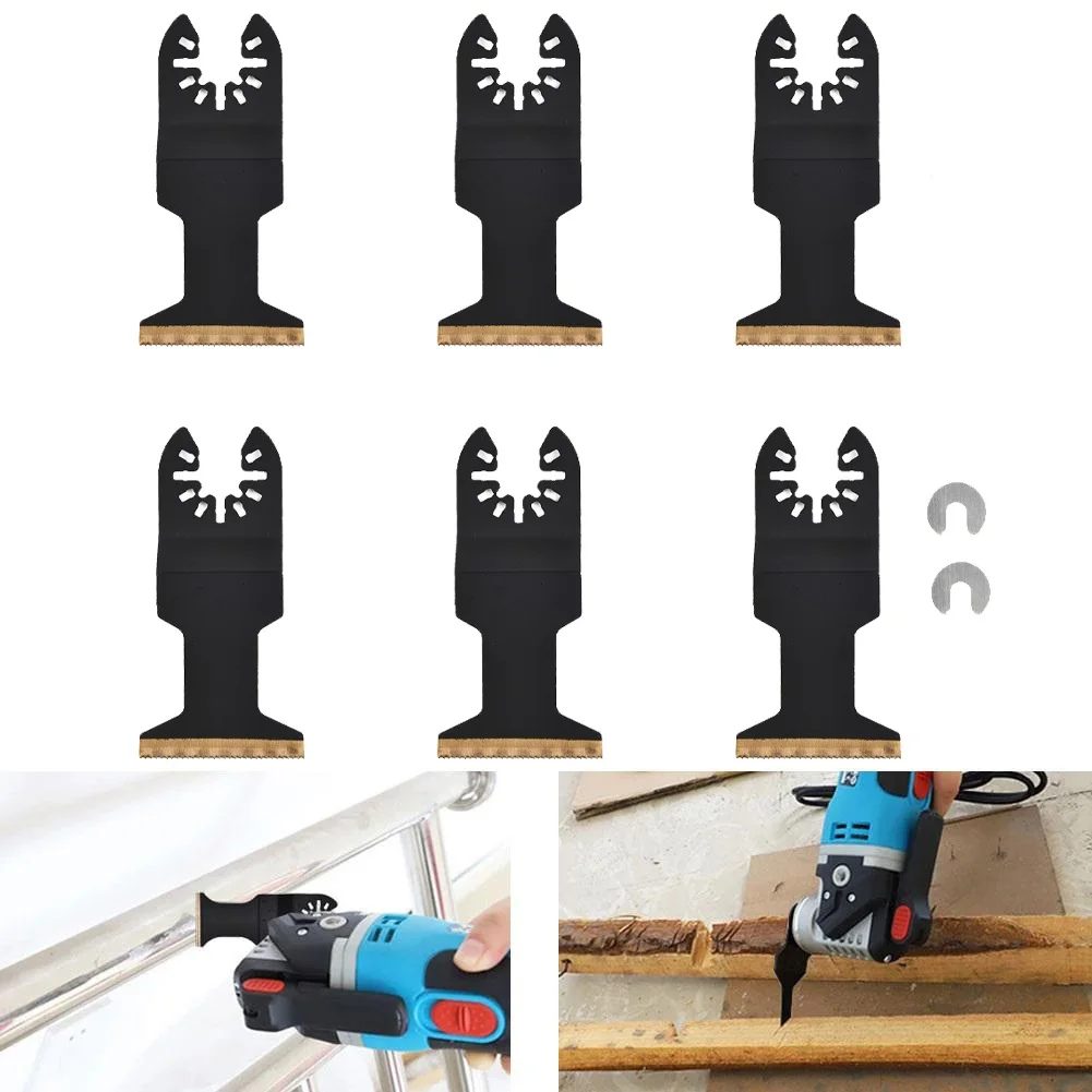 6pcs Oscillating Saw Cutter Blade Accessories Oscillating Multi Tool Saw Blades For Renovator Power Wood Cutting Tools Bits