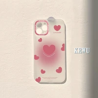 cute lovely love heart matte phone case for iphone 11 pro max 13 12 mini shockproof back cover for iphone xr xsmax x se 2 8 plus