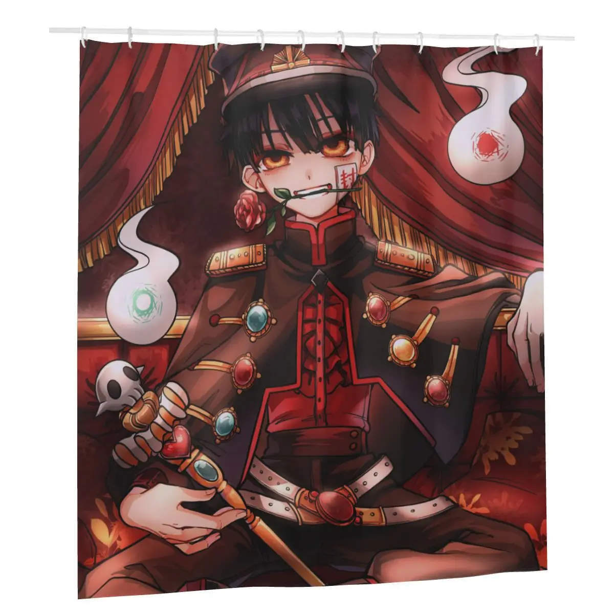 

Jibaku Shounen Hanako Kun Yugi Amane Shower Curtain Home Bath Curtains with Hook set Bathing Cover Polyester Anime Curtains
