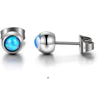 stud earrings tragus piercing with blue stone pure titanium luxury for women christmas gift korean tragus piercing