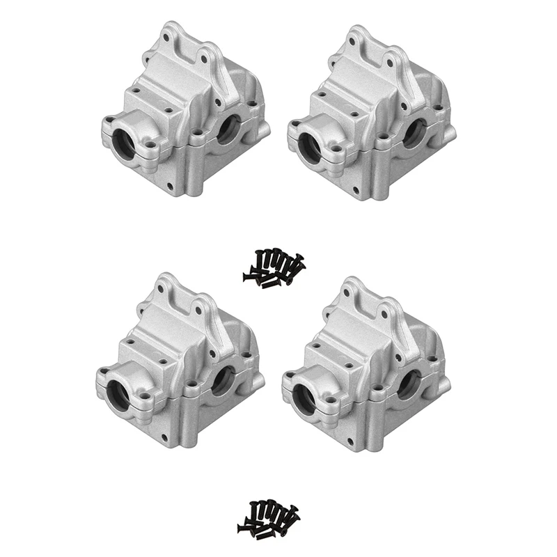 

4 шт. металлическая коробка передач Верхняя и нижняя крышка 144001-1254 для 1/14 WLtoys 144001 Запчасти для радиоуправляемых автомобилей, серебристая