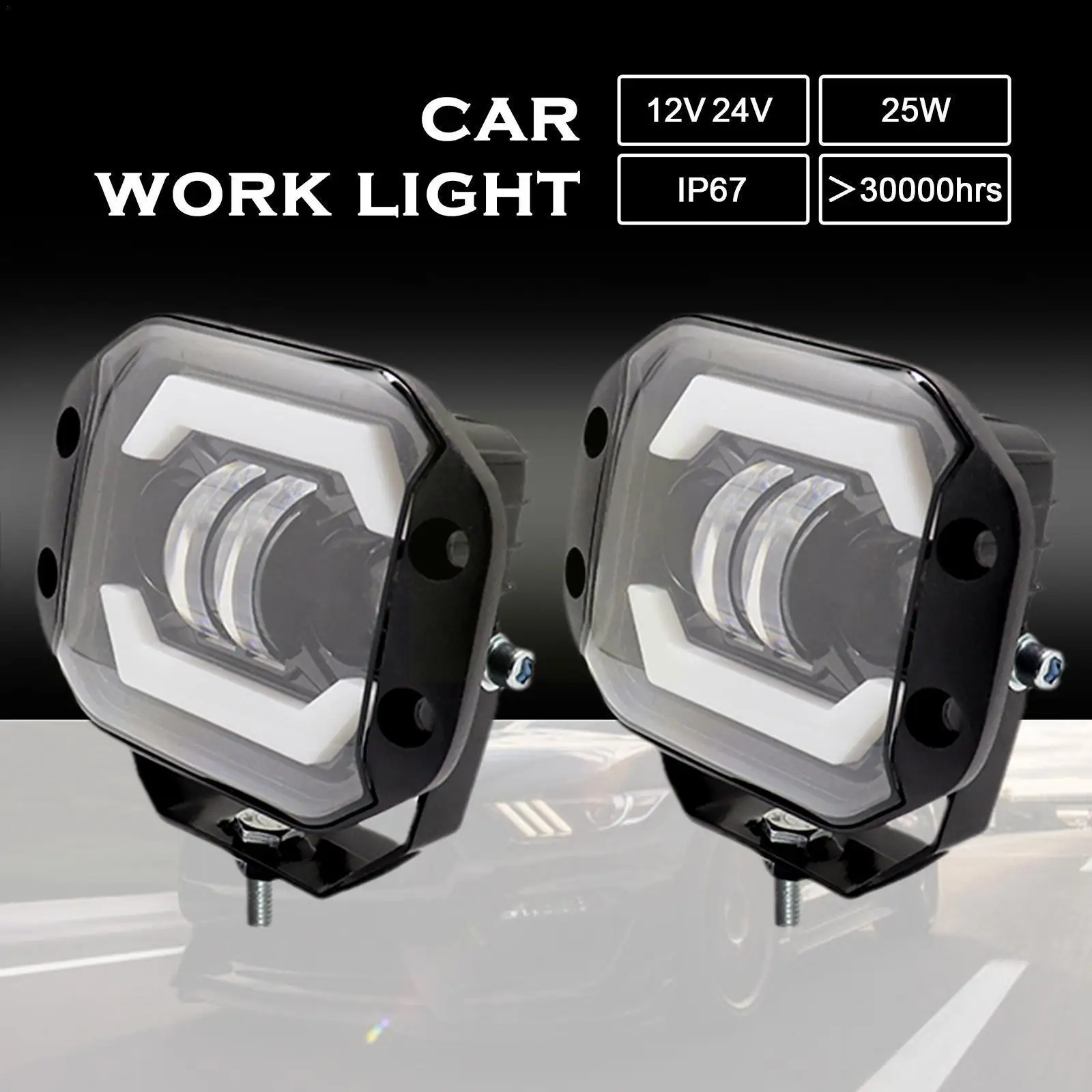 

Светодиодная противотуманная фара рабочего освещения для внедорожника 12 В 24 В, прожекторная светодиодная фара для автомобиля, лодки, внедо...