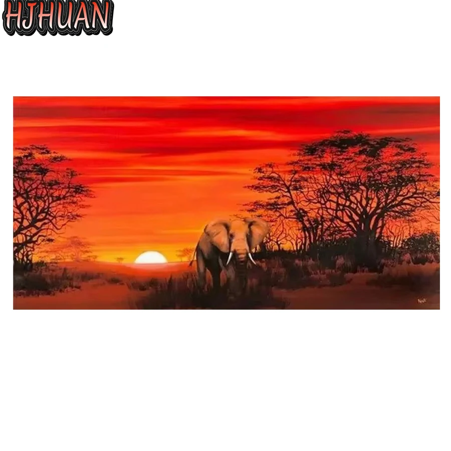 Алмазная вышивка животное слон крестиком Современный декор мозаика алмазная