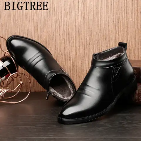 Мужские классические кожаные ботинки до щиколотки, коричневые классические ботинки, обувь для мужчин, обувь для осени и зимы, 2022
