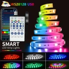 Светодиодная лента RGB 5050 RGBIC WS2812B, Bluetooth, USB, 5 в пост. Тока, 1-30 м