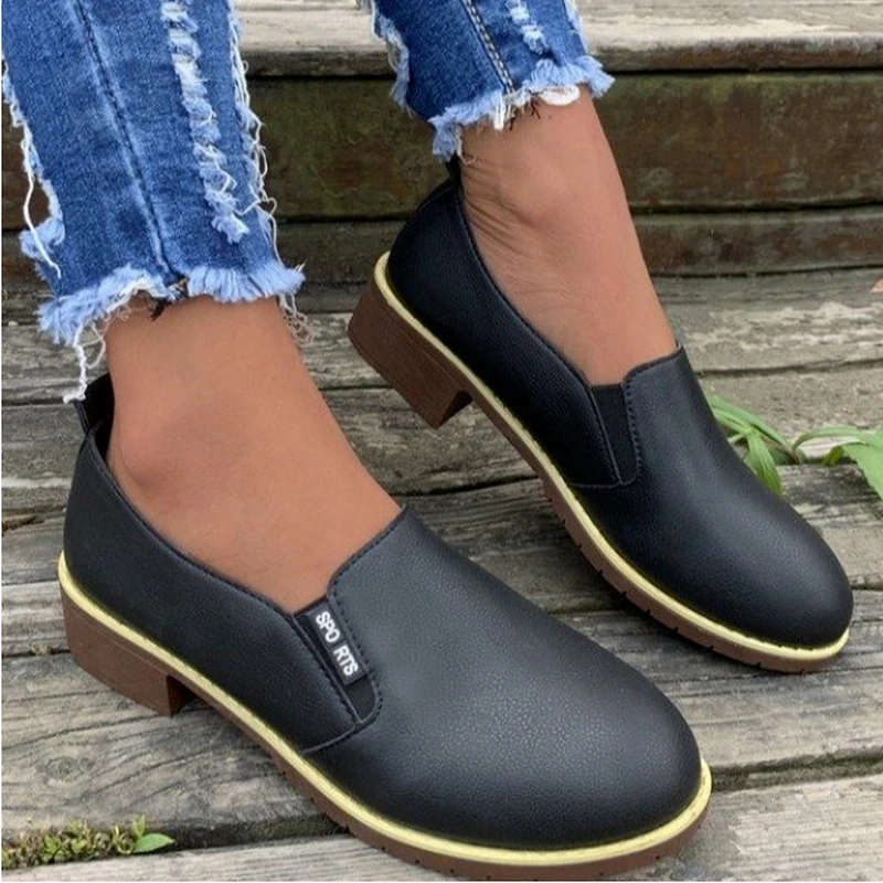 

Женские туфли-оксфорды на низком каблуке, с круглым носком, броги, большие размеры, весна-осень 2022