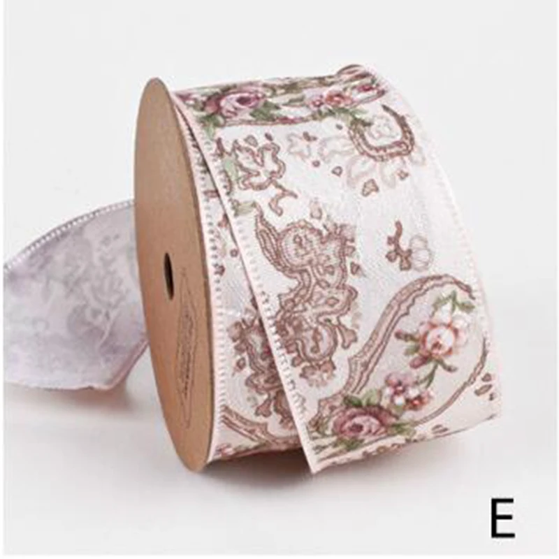 Лента с цветочным принтом 10 ярдов в рулоне для подарка торта Свадебная Упаковка