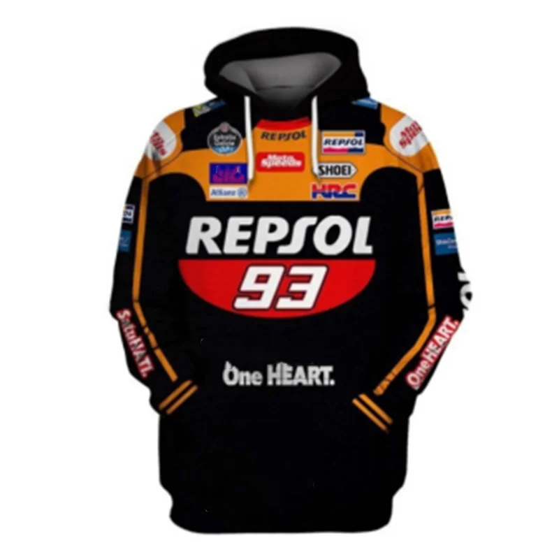 

Men GP Racing Fan Repsol HRC Team Mark Marquis Sports Hoodie Spring And Autumn Season Outdoor Motorcycle Riding Off-Road Jumper