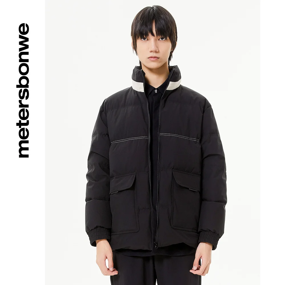 Metersbonwe Men Trend Stand Collar Cargo Pocket Down Wear Loose 80%Duck Down Neckline Of Camouflage Color Warm Wear Winter Down