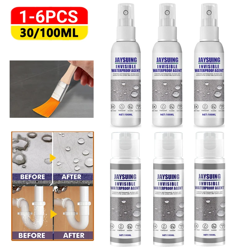 

1-6PCS Set Waterproof Sealant Agent Transparent Glue Toilet Anti-Leak Roof Repair Broken Agent Sealant Leak-Trapping Repair Tool